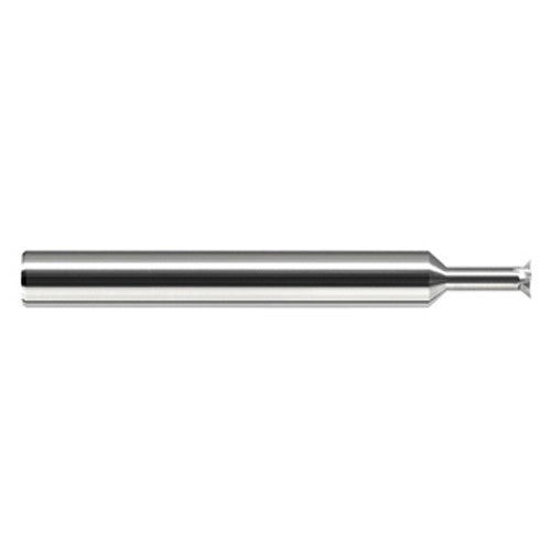 Chamfer Cutters - 0.0800″ Head Diameter × 0.0140″ LOC × 0.1400″ (9/64″) Neck Length × 45° per side Carbide Back Chamfer Cutter, 4 Flutes - Exact Industrial Supply