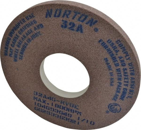 Norton - 14" Diam x 5" Hole x 1" Thick, K Hardness, 46 Grit Surface Grinding Wheel - Aluminum Oxide, Type 1, Coarse Grade, 1,800 Max RPM, Vitrified Bond, No Recess - Americas Industrial Supply