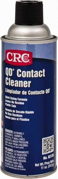 CRC - 11 Ounce Aerosol Contact Cleaner - 0°F Flash Point, 22,600 Volt Dielectric Strength, Flammable, Food Grade, Plastic Safe - Americas Industrial Supply