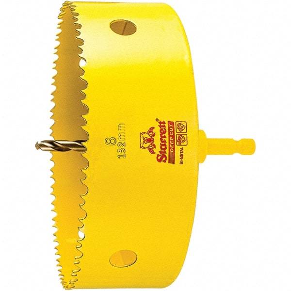 Starrett - 6" Diam, 2" Cutting Depth, Hole Saw - High Speed Steel Saw, Toothed Edge - Americas Industrial Supply