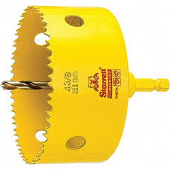 Starrett - 4-3/8" Diam, 2" Cutting Depth, Hole Saw - High Speed Steel Saw, Toothed Edge - Americas Industrial Supply