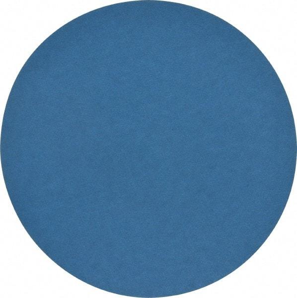 Norton - 10" Diam, 80 Grit Zirconia Alumina Adhesive PSA Disc - Coarse Grade, Blue, Y Weighted Backing, Flexible - Americas Industrial Supply
