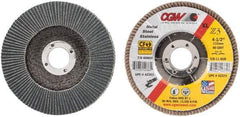 Camel Grinding Wheels - 80 Grit, 4-1/2" Disc Diam, 7/8" Center Hole, Type 29 Zirconia Alumina Flap Disc - 13,300 Max RPM, Poly Cotton Backing, Arbor Attaching System, Coated - Americas Industrial Supply