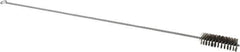 Schaefer Brush - 3" Long x 1" Diam Stainless Steel Long Handle Wire Tube Brush - Single Spiral, 27" OAL, 0.007" Wire Diam, 3/8" Shank Diam - Americas Industrial Supply