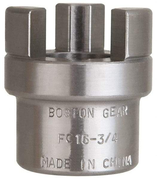 Boston Gear - 3/4" Max Bore Diam, FC15 Coupling Size, Flexible Half Coupling - 1-1/2" OD, 2.76" OAL, Steel - Americas Industrial Supply