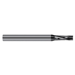 End Mills for Composites - 0.0937″ (3/32″) Cutter Diameter × 0.2790″ Length of Cut Carbide Square Chipbreaker Cutter, 6 Flutes, Amorphous Diamond Coated - Exact Industrial Supply