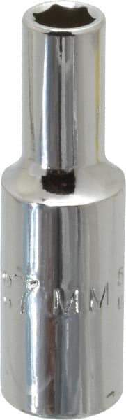 Proto - 3/8" Drive, Deep Hand Socket - 6 Points, 2-1/8" OAL, Chrome Finish - Americas Industrial Supply