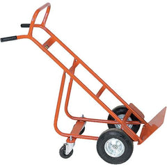 Wesco Industrial Products - 800 Lb Capacity 48" OAH Hand Truck - 8 x 14" Base Plate, Dual Handle, Steel, Semi-Pneumatic Wheels - Americas Industrial Supply