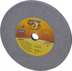 Norton - 60 Grit Aluminum Oxide Type 1 Internal Grinding Wheel - 5" Diam x 1/2" Hole x 1/4" Thick, 4965 Max RPM, Type 1 Medium Grade, K Hardness, Vitrified Bond, No Recess - Americas Industrial Supply