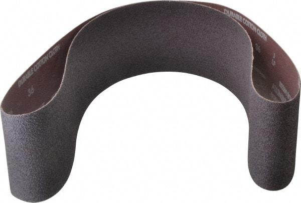 Norton - 4" Wide x 54" OAL, 36 Grit, Aluminum Oxide Abrasive Belt - Aluminum Oxide, Very Coarse, Coated, X Weighted Cloth Backing, Series R228 - Americas Industrial Supply