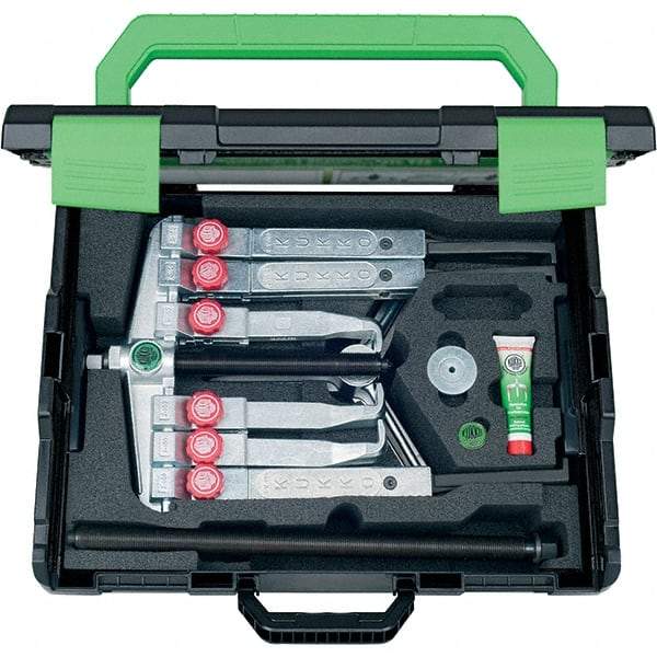 KUKKO - 18 Piece, 1-1/2 to 7-7/8" Spread, Multi-Purpose Puller Set - 2 Bolts, 6 Jaws, 23-5/8" Reach - Americas Industrial Supply