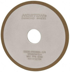 Norton - 6" Diam x 1-1/4" Hole x 1/4" Thick, 220 Grit Surface Grinding Wheel - Diamond, Type 1A1, Very Fine Grade, Resinoid Bond - Americas Industrial Supply