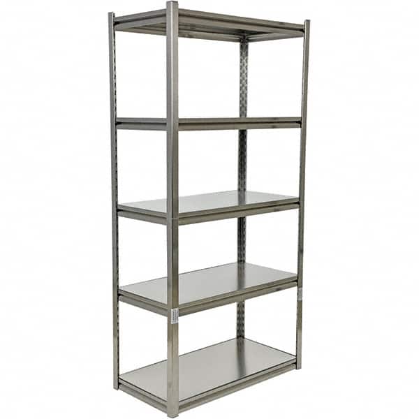 Vestil - 5 Shelf Steel Shelving - 600 Lb Capacity, 18" Wide x 72" High x 36" Deep, Gray - Americas Industrial Supply