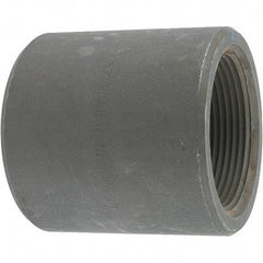 Made in USA - Size 2-1/2", Class 3,000, Forged Carbon Steel Black Pipe Coupling - 3,000 psi, Threaded End Connection - Americas Industrial Supply