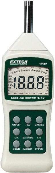 Extech - A and C Frequency Weight, LCD Display Sound Meter - 30 to 130 Decibels - Americas Industrial Supply