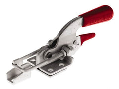 De-Sta-Co - 720 Lb Capacity, Horizontal, U Hook, Flanged Base, Stainless Steel Pull Action Latch Clamp - 1-3/4" Drawing Movement, 6.07" OAL, Threaded U Hook, Straight Handle - Americas Industrial Supply