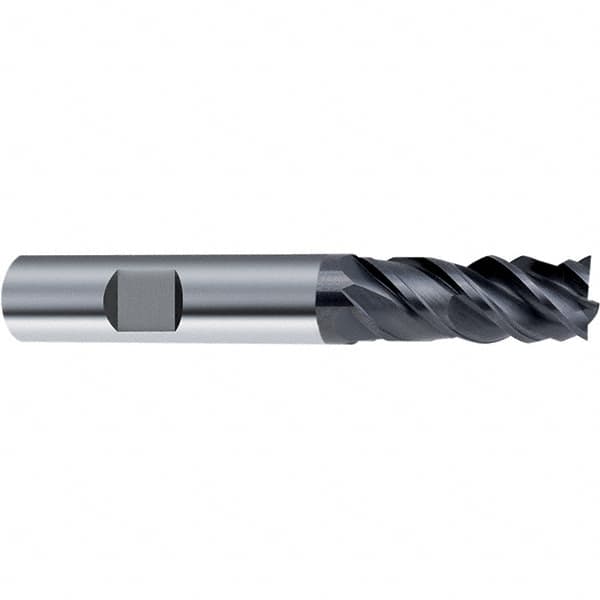 Guhring - 12mm, 4 Flute, Single End, Solid Carbide, Corner Chamfer End Mill - 83mm OAL, 48° Helix, Right Hand Flute, 28mm LOC, Right Hand Cut - Americas Industrial Supply