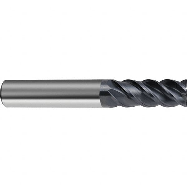 Guhring - 12mm, 4 Flute, Single End, Solid Carbide, Corner Chamfer End Mill - 83mm OAL, 48° Helix, Right Hand Flute, 28mm LOC, Right Hand Cut - Americas Industrial Supply