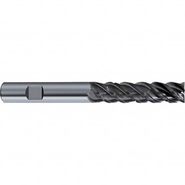 Guhring - 12mm, 4 Flute, Single End, Solid Carbide, Corner Chamfer End Mill - 100mm OAL, 48° Helix, Right Hand Flute, 46mm LOC, Right Hand Cut - Americas Industrial Supply
