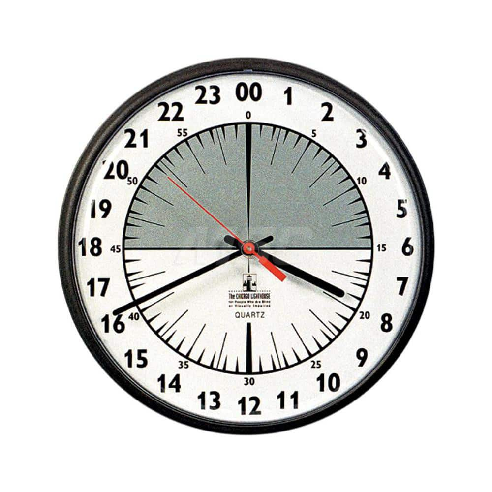 Wall Clocks; Type: 24 Hour Wall Clock; Display Type: Analog; Power Source: (1) AA Battery; Face Color: White/Gray; Case Color: Brown; EPP Indicators: Biodegradable; Pre Consumer Recycled Content : 0; Total Recycled Content: 0; Post Consumer Recycled Conte