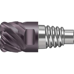 Corner Radius & Corner Chamfer End Mill Heads; Mill Diameter (mm): 20.00; Mill Diameter (Decimal Inch): 0.7870; Length of Cut (mm): 21.3000; Connection Type: E20; Overall Length (mm): 40.8000; Flute Type: Spiral; Material Grade: WJ30TF; Helix Angle: 50; C