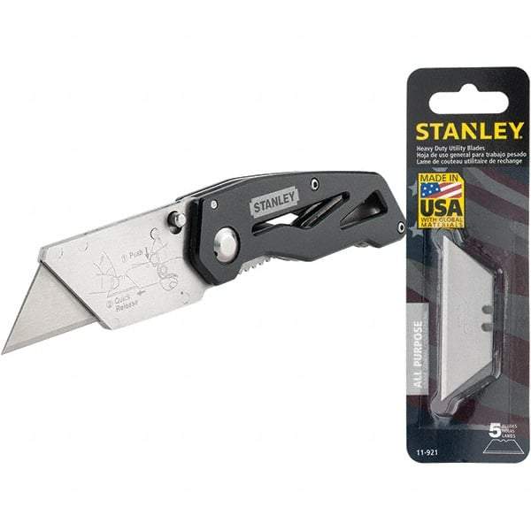 Stanley - Utility Knives, Snap Blades & Box Cutters Type: Folding Utility Knife Blade Type: Fixed - Americas Industrial Supply