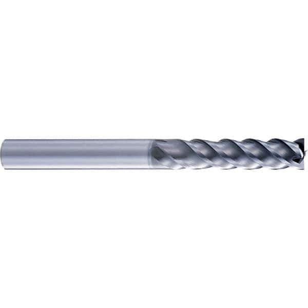 Square End Mill: 25mm LOC, 8mm Shank Dia, 80mm OAL, 4 Flutes, Solid Carbide Single End, Duarise Finish, Straight Flute, Variable Helix, Centercutting, RH Cut, RH Flute, Series 8207
