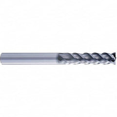 Square End Mill: 25mm LOC, 8mm Shank Dia, 80mm OAL, 4 Flutes, Solid Carbide Single End, Duarise Finish, Straight Flute, Variable Helix, Centercutting, RH Cut, RH Flute, Series 8207