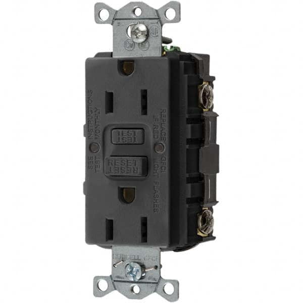 Bryant Electric - GFCI Receptacles Grade: Commercial Color: Black - Americas Industrial Supply