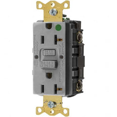 GFCI Receptacles; Grade: Hospital; Color: Gray; NEMA Configuration: 5-20R; Amperage: 20; Reset Type: Manual; Voltage: 125 VAC; Wiring Method: Side; Back; Body Material: Thermoplastic Nylon; Flange Style: No Flange; Flange Included: No; Amperage: 20 A; Vol
