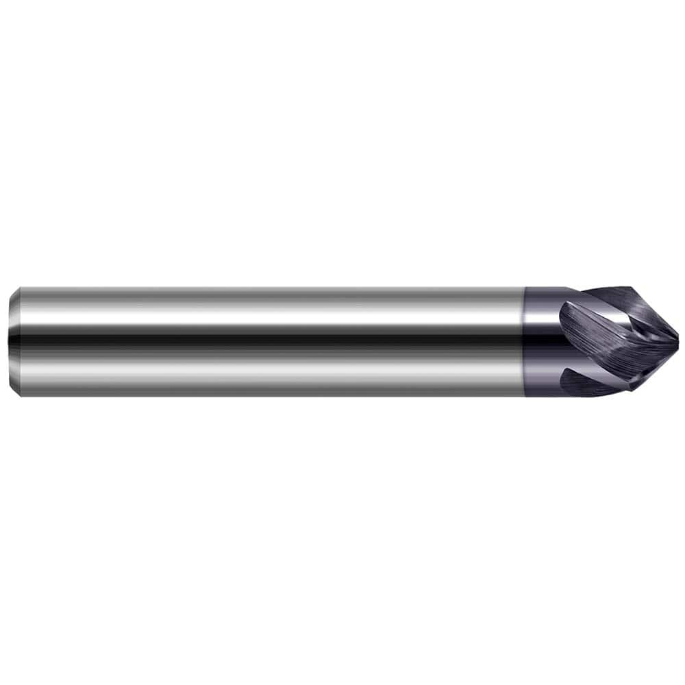 Harvey Tool - 3/8" Diam 120°/60° 3-Flute Single End Solid Carbide Chamfer Mill - Exact Industrial Supply