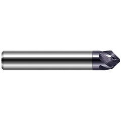 Harvey Tool - 1/8" Diam 90°/90° 5-Flute Single End Solid Carbide Chamfer Mill - Exact Industrial Supply