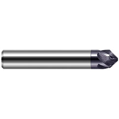 Harvey Tool - 1/2" Diam 90°/90° 3-Flute Single End Solid Carbide Chamfer Mill - Exact Industrial Supply