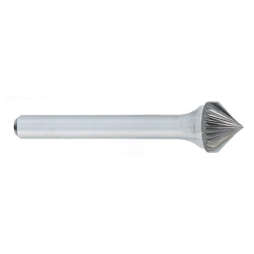 ‎SK-1 -1/4 x LOC × 1/4 Shank × 2 OAL 90 Degree Cone Carbide Medium Right Hand Spiral Burr - Americas Industrial Supply