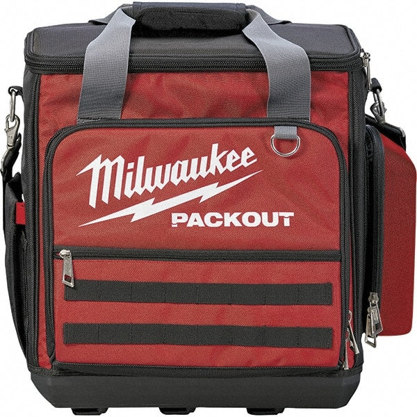 Milwaukee Tool - 58 Pocket, Ballistic Polyester, Red/Black Laptop Tool Bag - Americas Industrial Supply