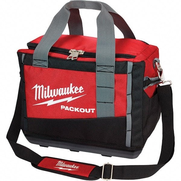 Milwaukee Tool - PACKOUT 3 Pocket, Ballistic Polyester, Red/Black Tool Bag - Americas Industrial Supply