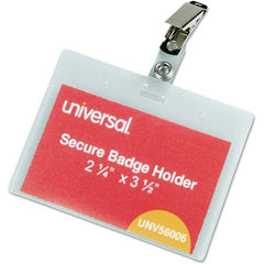 UNIVERSAL - Badge Holders Attachment Type: Clip-On Horizontal or Vertical Holder: Horizontal - Americas Industrial Supply