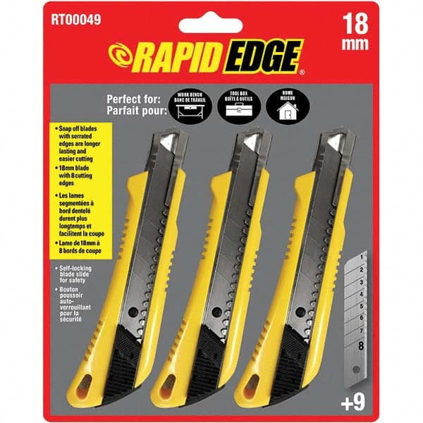 Rapid Edge - Utility Knives, Snap Blades & Box Cutters Type: Snap Knife Blade Type: Snap - Americas Industrial Supply