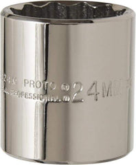 Proto - 3/8" Drive, Standard Hand Socket - 12 Points, 2-3/4" OAL, Chrome Finish - Americas Industrial Supply