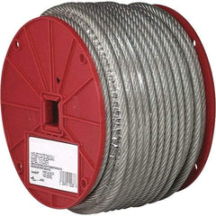 Campbell - 250' Long, 1/8" x 3/32" Diam, Cable - 184 Lb Breaking Strength, 7 x 7, Vinyl Coating - Americas Industrial Supply