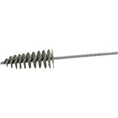 Brush Research Mfg. - 1-3/4" Diam Helical Steel Tube Brush - Single Spiral, 0.012" Filament Diam, 4-1/4" Brush Length, 10" OAL, 0.292" Diam Galvanized Steel Shank - Americas Industrial Supply