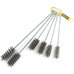 Brush Research Mfg. - 1-3/4" Diam Helical Stainless Steel Tube Brush - Single Spiral, 0.012" Filament Diam, 0.012" Brush Length, 18" OAL, 0.292" Diam Galvanized Steel Shank - Americas Industrial Supply