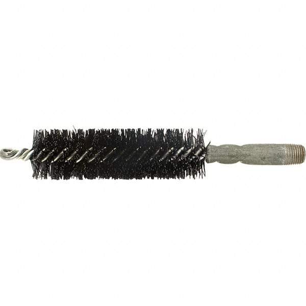 Brush Research Mfg. - 5/16" Diam Helical Nylon Tube Brush - Single Spiral, 0.01" Filament Diam, 2" Brush Length, 2.9" OAL, 0.14" Diam Galvanized Steel Shank - Americas Industrial Supply