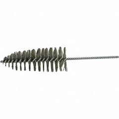 Brush Research Mfg. - 2-1/2" Diam Helical Steel Tube Brush - Single Spiral, 0.012" Filament Diam, 6-1/2" Brush Length, 12" OAL, 0.292" Diam Galvanized Steel Shank - Americas Industrial Supply