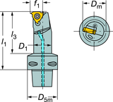 C3-R166.0KF-12050-11 Capto® and SL Turning Holder - Americas Industrial Supply