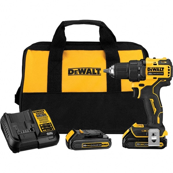 DeWALT - Atomic 20 Volt 1/2" Chuck Pistol Grip Handle Cordless Drill - Americas Industrial Supply