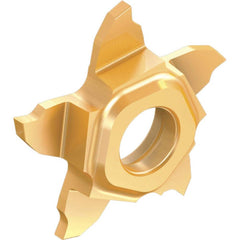 Grooving Insert: PENTA17N150P010P IC1008, Solid Carbide TiAlN & TiN Finish, Right Hand, 1.5 mm Cutting Width, 4 mm Max Depth, Series PentaCut