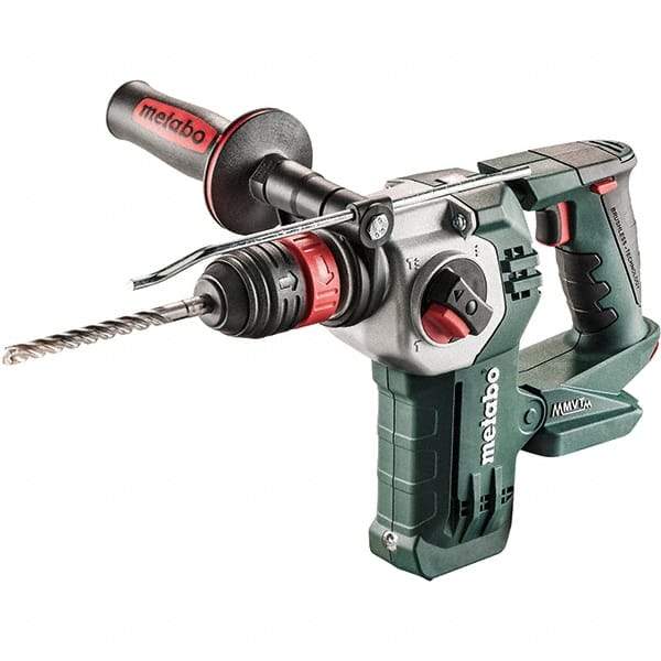 Metabo - 18 Volt 1" SDS-Plus Keyless Chuck Cordless Rotary Hammer - 4500 BPM, 1200 RPM, Reversible, D-Handle - Americas Industrial Supply