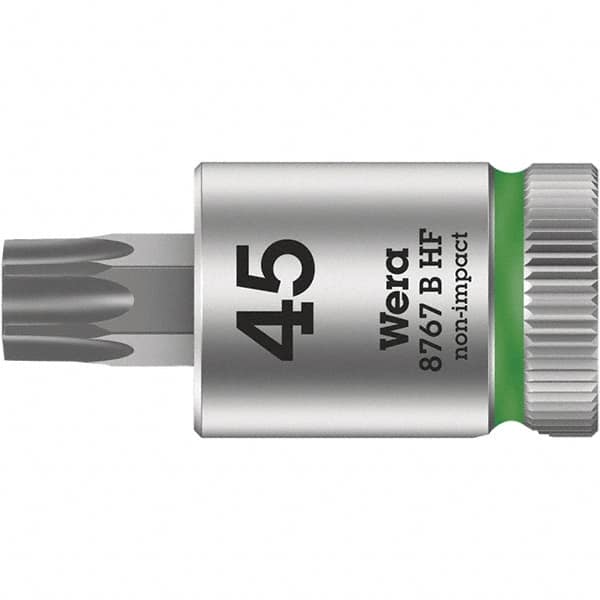 Wera - 3/8" Drive, T27 Torx Bit Socket - 1-3/8" OAL - Americas Industrial Supply