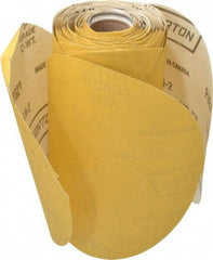 Norton - 6" Diam, 320 Grit Aluminum Oxide Adhesive PSA Disc - Very Fine Grade, Gold, C Weighted Backing, Flexible - Americas Industrial Supply